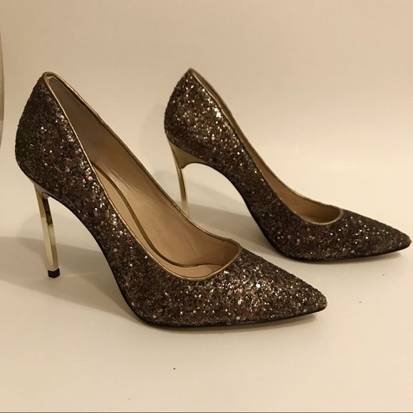 Enzo Angiolini bronze glitter heels - Picture 3 of 8
